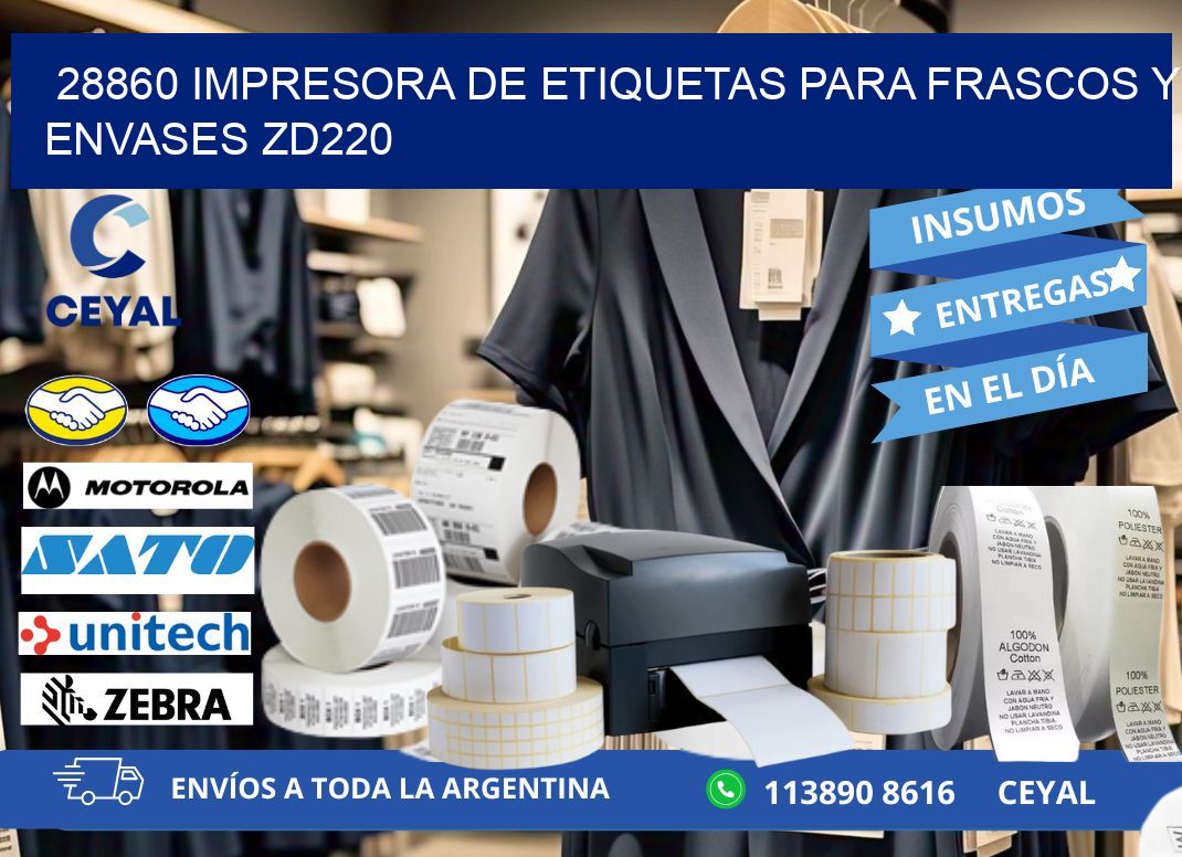 28860 impresora de etiquetas para frascos y envases ZD220