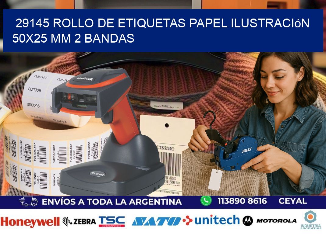 29145 Rollo de Etiquetas Papel Ilustración 50x25 Mm 2 Bandas