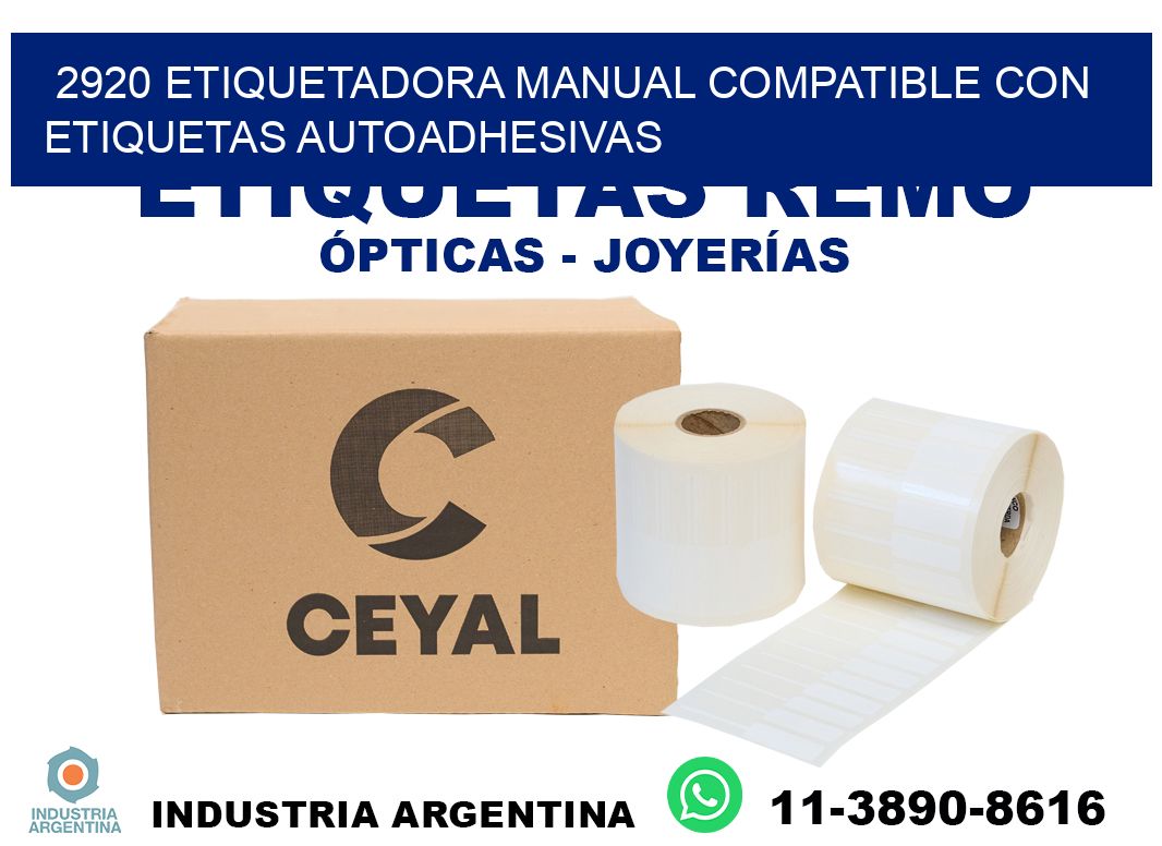 2920 etiquetadora manual compatible con etiquetas autoadhesivas