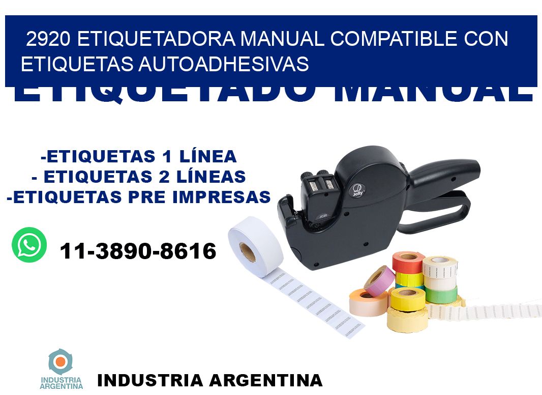 2920 etiquetadora manual compatible con etiquetas autoadhesivas