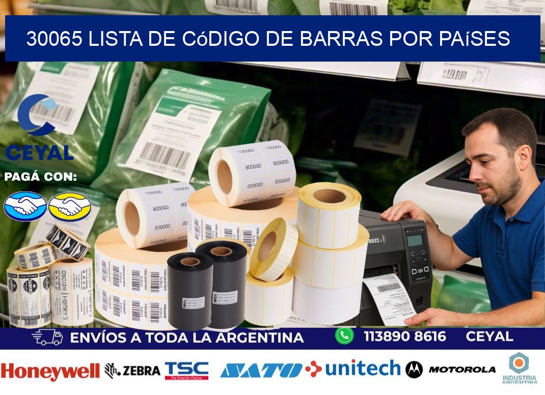 30065 Lista de código de barras por países