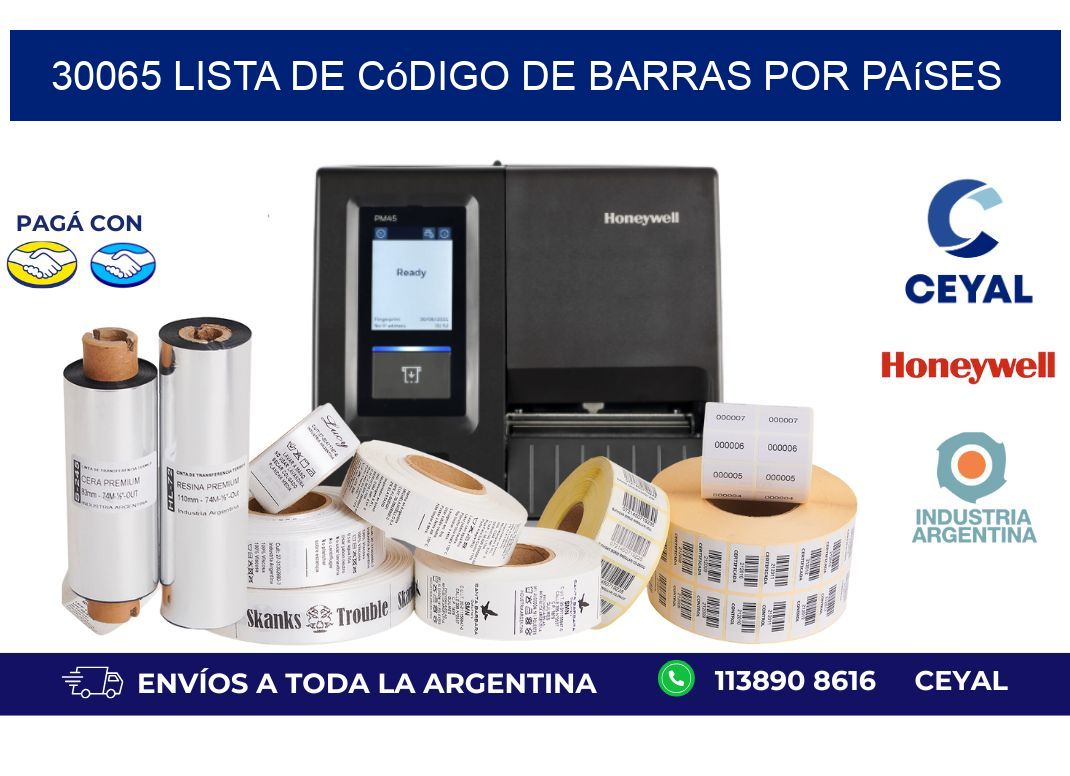30065 Lista de código de barras por países