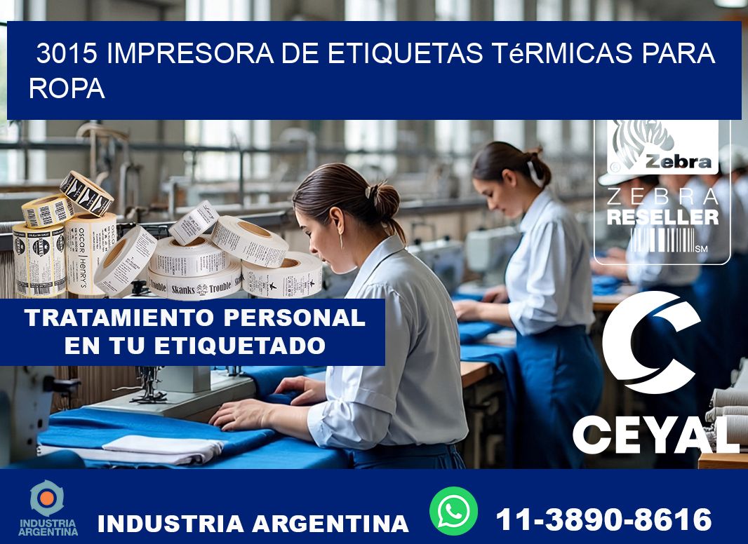 3015 impresora de etiquetas térmicas para ropa