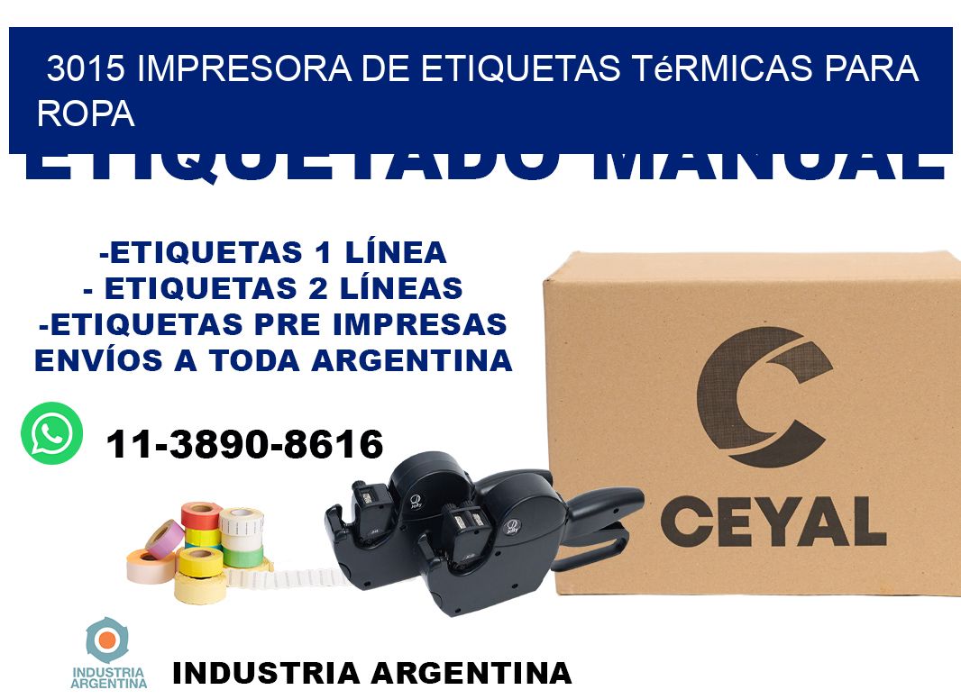3015 impresora de etiquetas térmicas para ropa