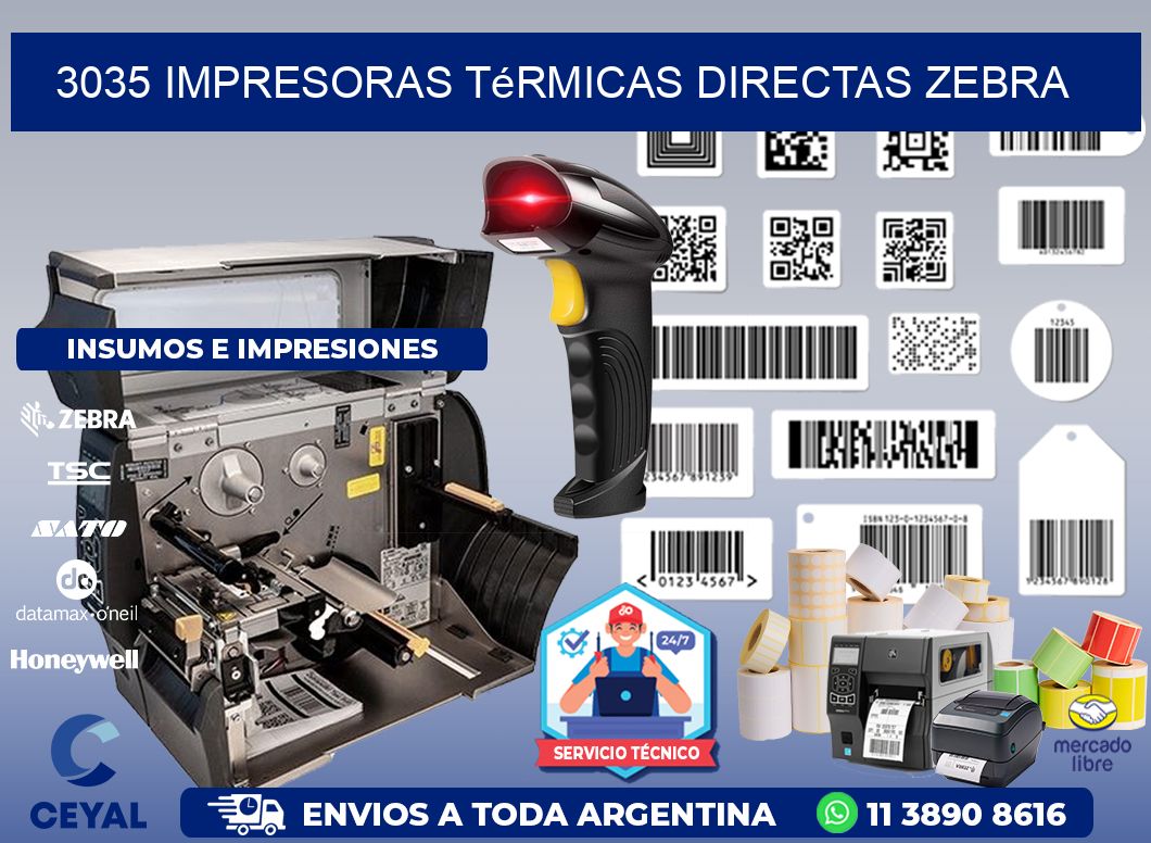 3035 impresoras térmicas directas zebra