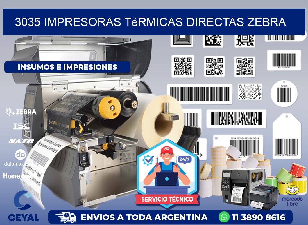 3035 impresoras térmicas directas zebra