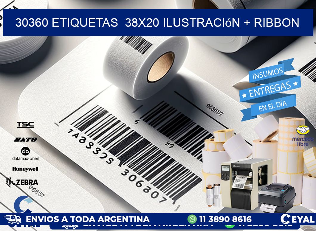 30360 etiquetas 38x20 ilustración + ribbon