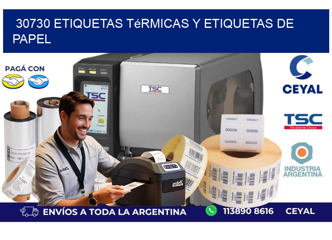 30730 etiquetas térmicas y etiquetas de papel