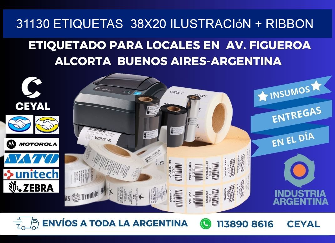 31130 etiquetas  38x20 ilustración + ribbon