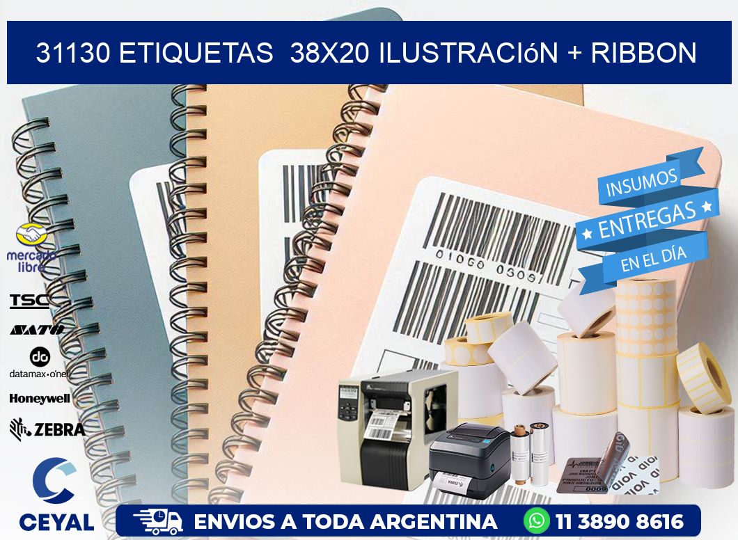 31130 etiquetas  38x20 ilustración + ribbon