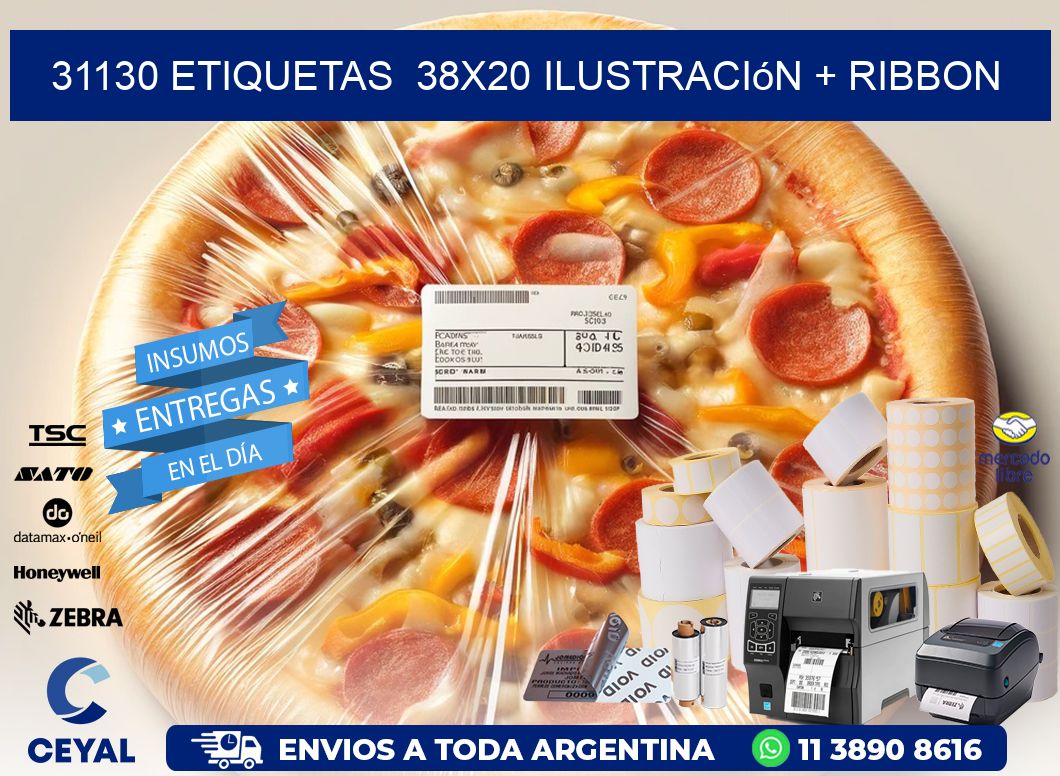 31130 etiquetas  38x20 ilustración + ribbon