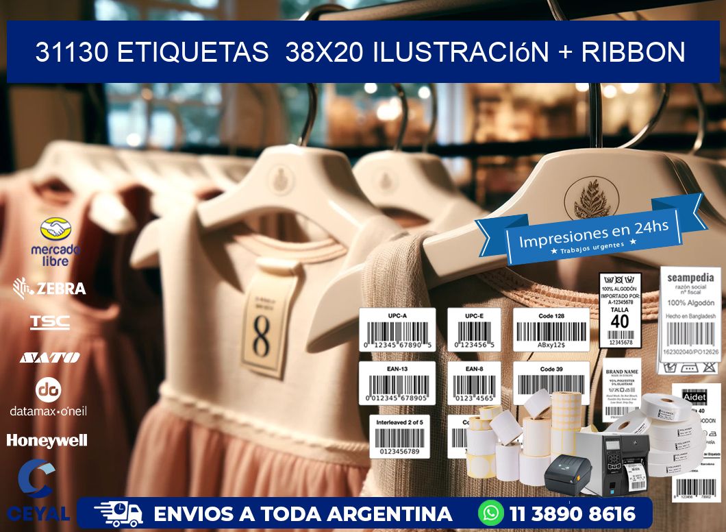 31130 etiquetas  38x20 ilustración + ribbon