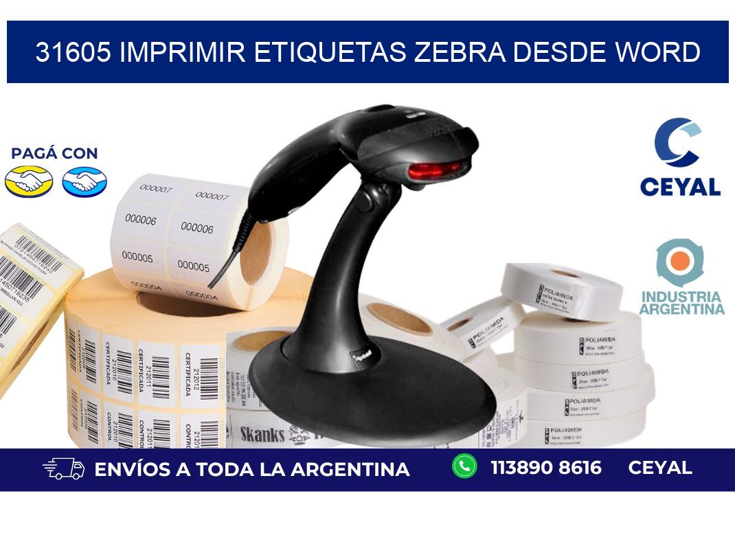 31605 imprimir etiquetas zebra desde word