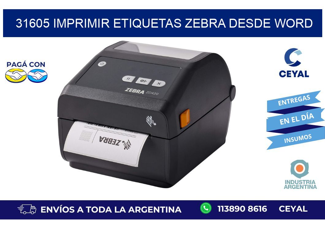 31605 imprimir etiquetas zebra desde word