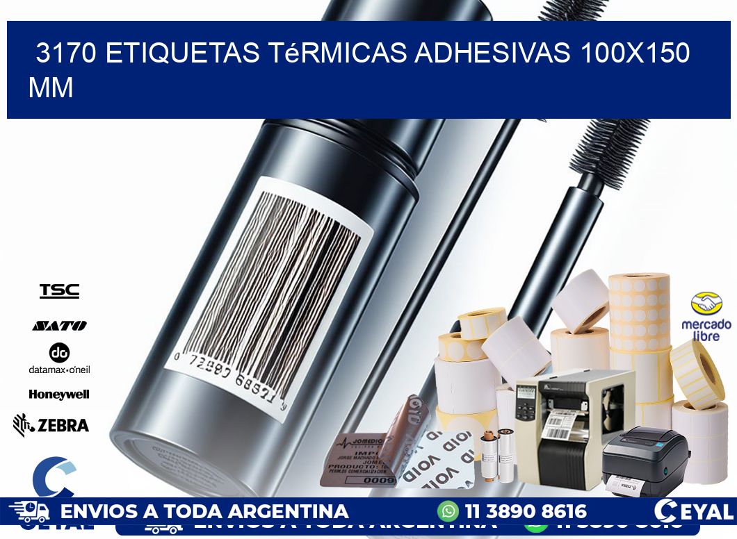 3170 etiquetas térmicas adhesivas 100×150 mm