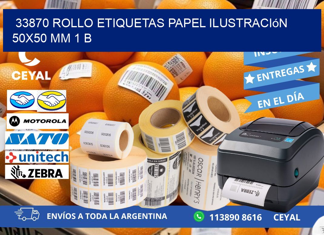 33870 Rollo Etiquetas Papel Ilustración 50x50 Mm 1 B