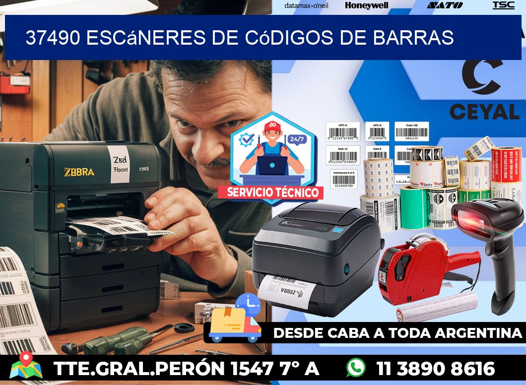 37490 Escáneres de códigos de barras