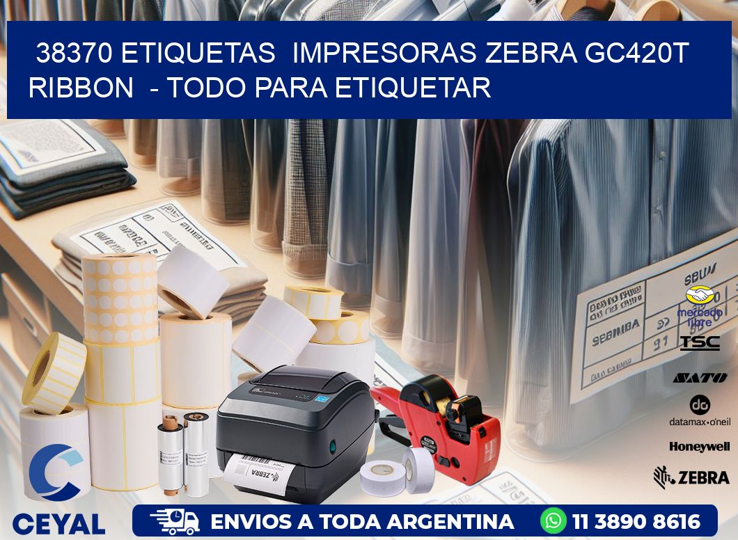 38370 etiquetas impresoras zebra gc420t ribbon - Todo para Etiquetar