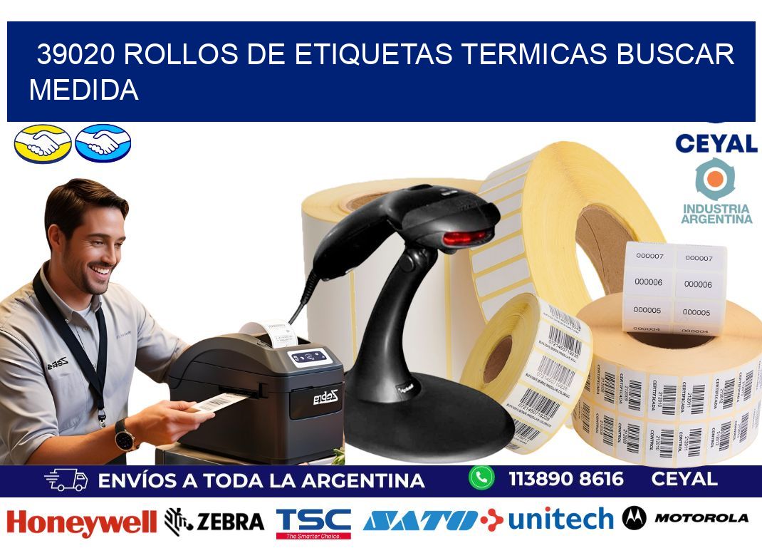 39020 rollos de etiquetas termicas buscar medida