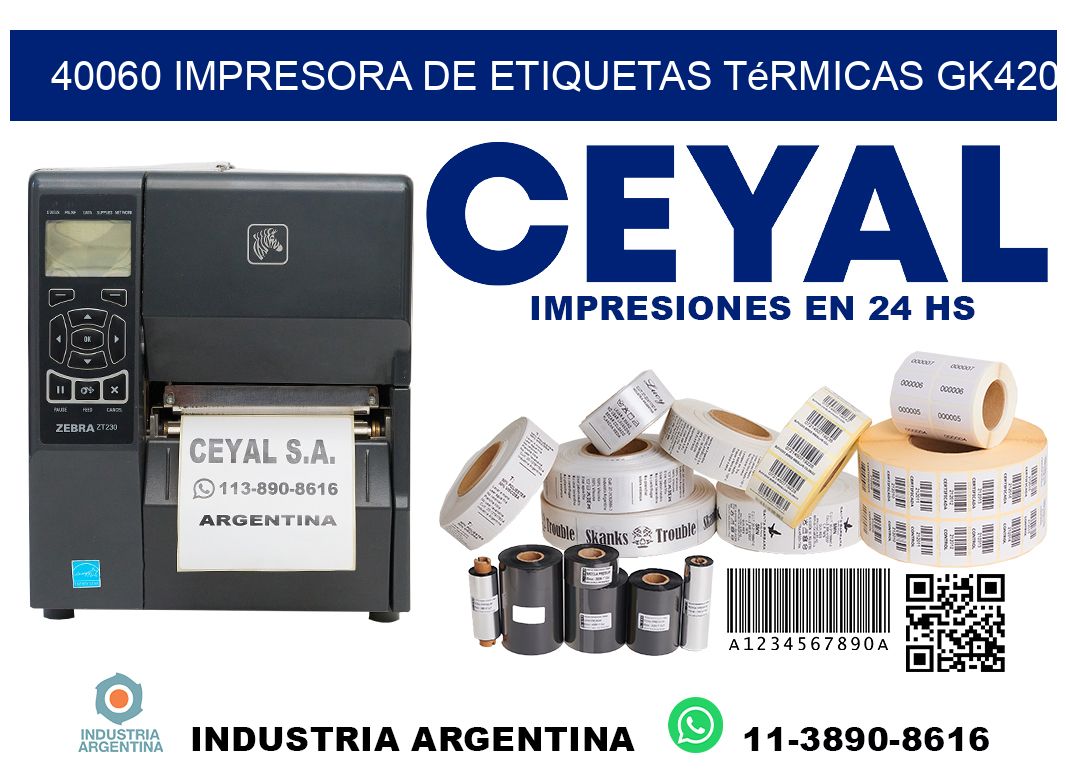 40060 Impresora de etiquetas térmicas GK420