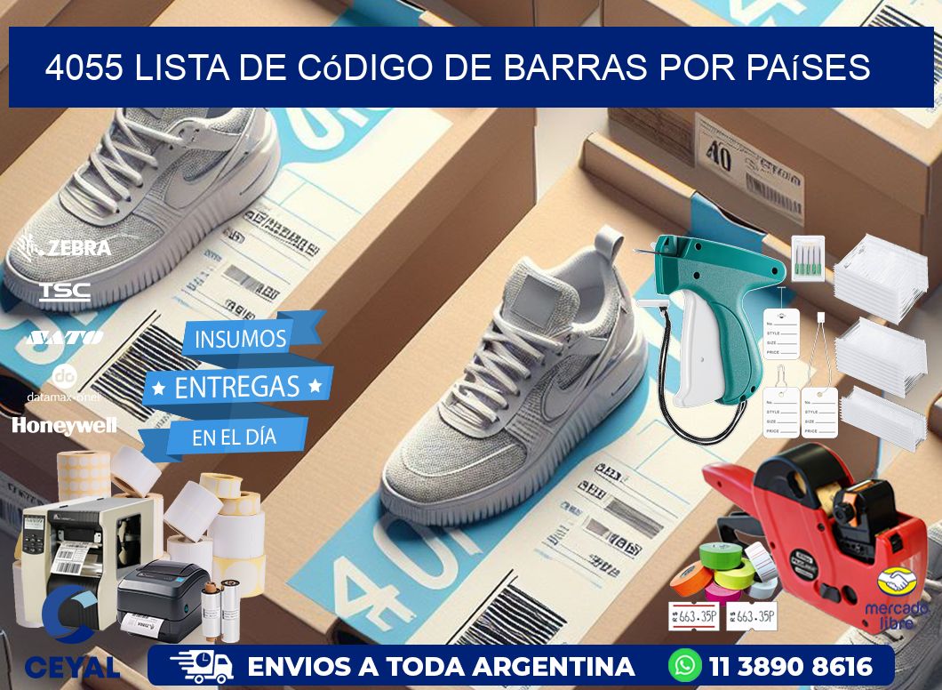 4055 Lista de código de barras por países