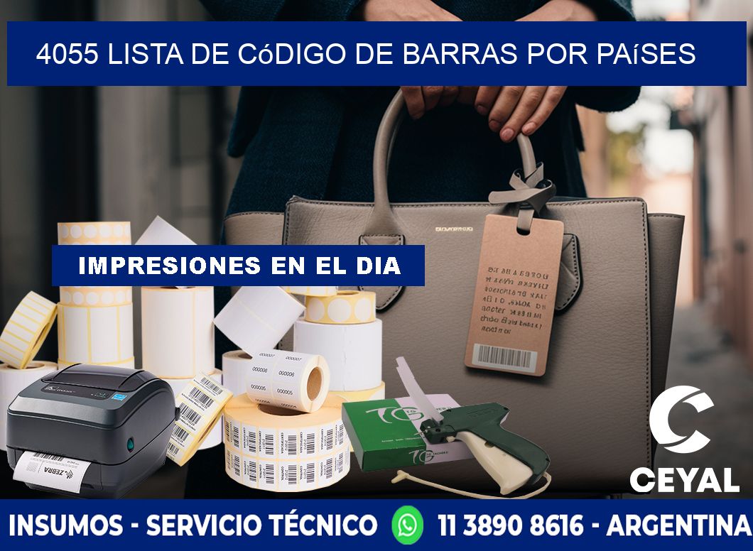 4055 Lista de código de barras por países