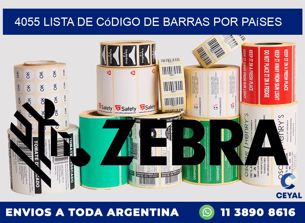 4055 Lista de código de barras por países