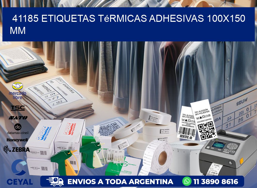 41185 etiquetas térmicas adhesivas 100×150 mm