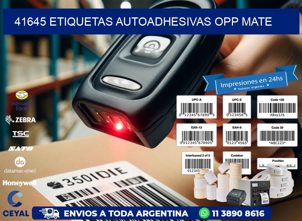 41645 etiquetas autoadhesivas Opp Mate