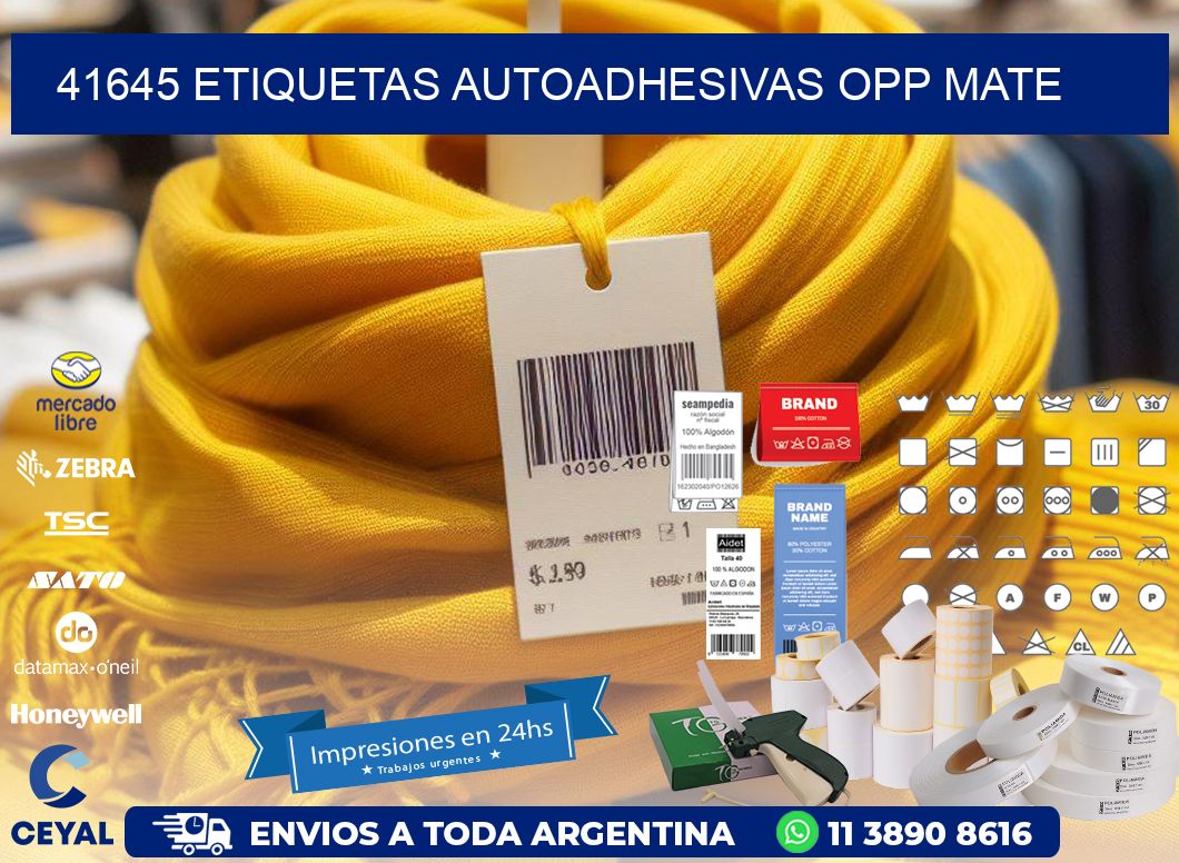 41645 etiquetas autoadhesivas Opp Mate