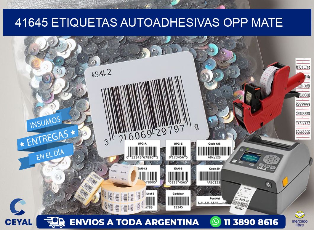 41645 etiquetas autoadhesivas Opp Mate
