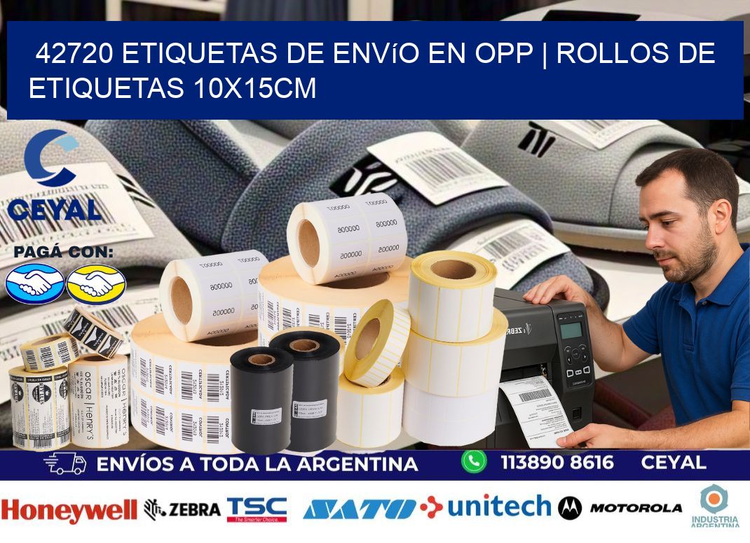 42720 Etiquetas de envío en opp | Rollos De Etiquetas 10x15CM