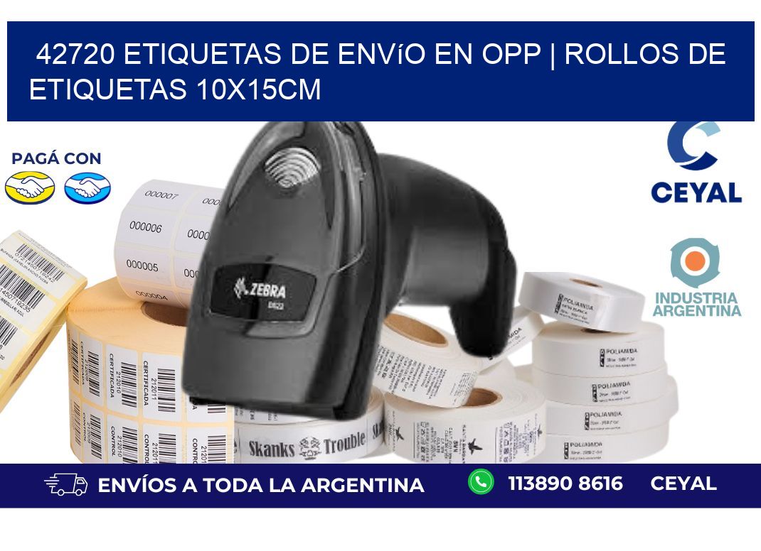 42720 Etiquetas de envío en opp | Rollos De Etiquetas 10x15CM