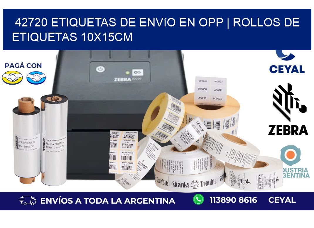 42720 Etiquetas de envío en opp | Rollos De Etiquetas 10x15CM