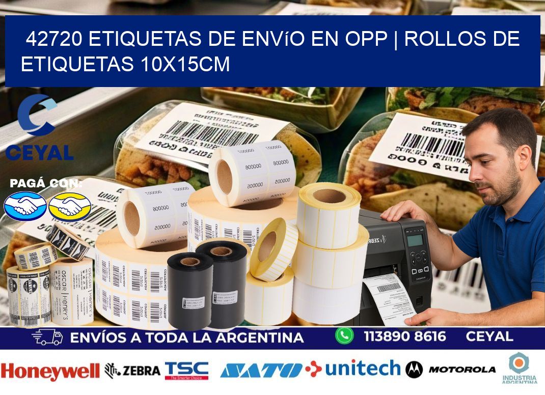 42720 Etiquetas de envío en opp | Rollos De Etiquetas 10x15CM
