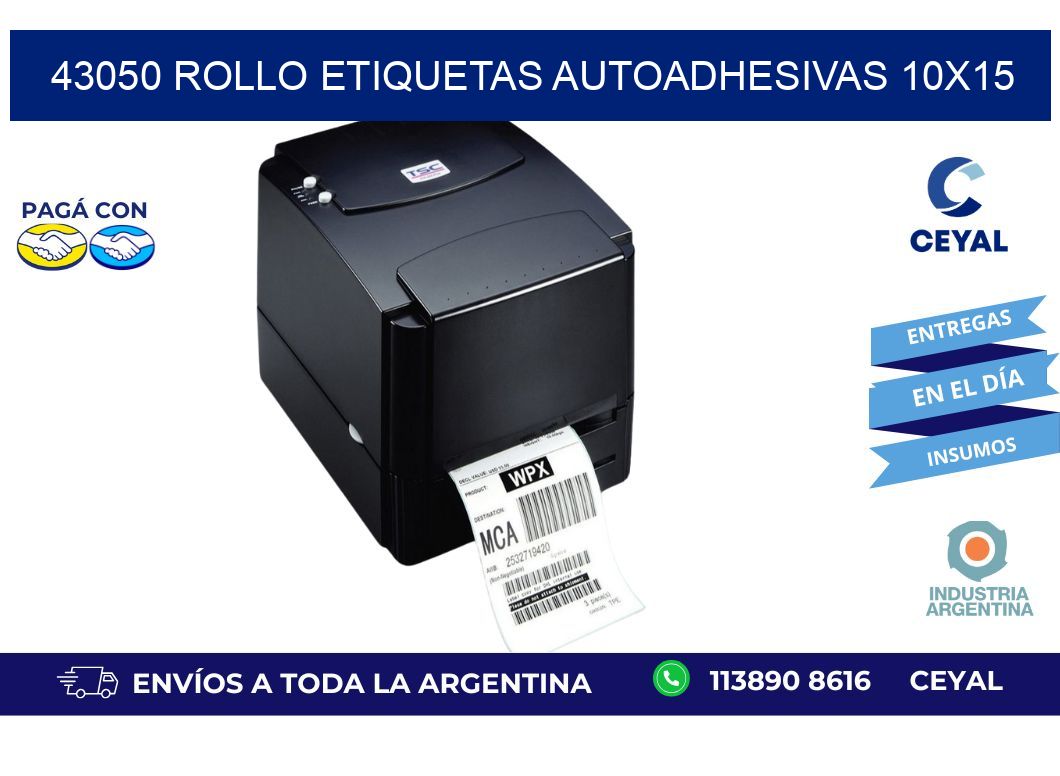 43050 Rollo Etiquetas autoadhesivas 10x15