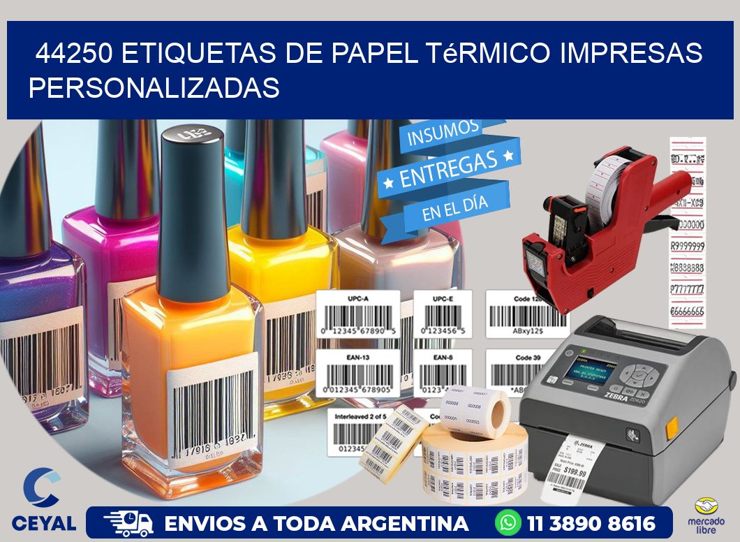 44250 Etiquetas de papel térmico impresas personalizadas