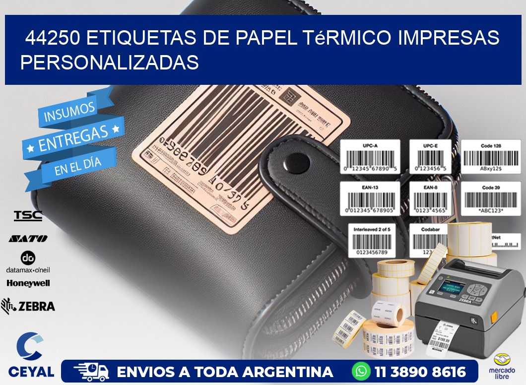 44250 Etiquetas de papel térmico impresas personalizadas