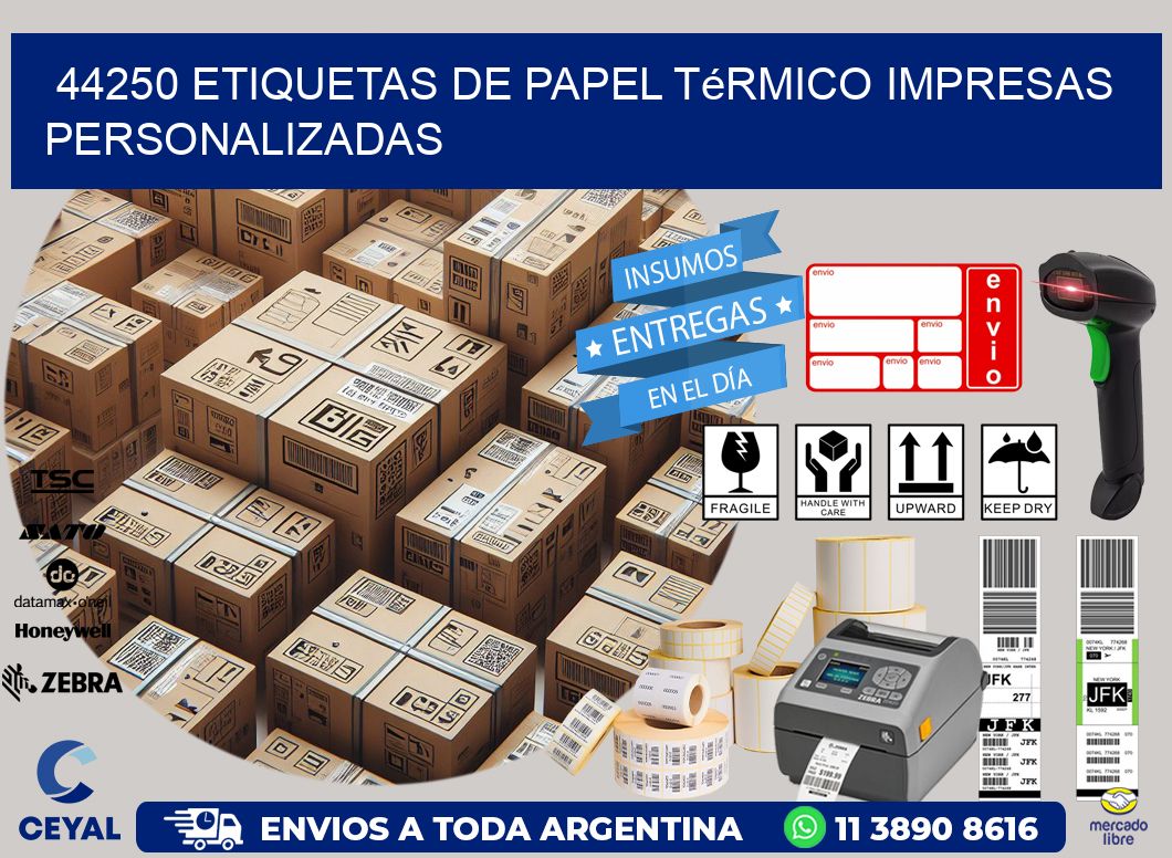 44250 Etiquetas de papel térmico impresas personalizadas