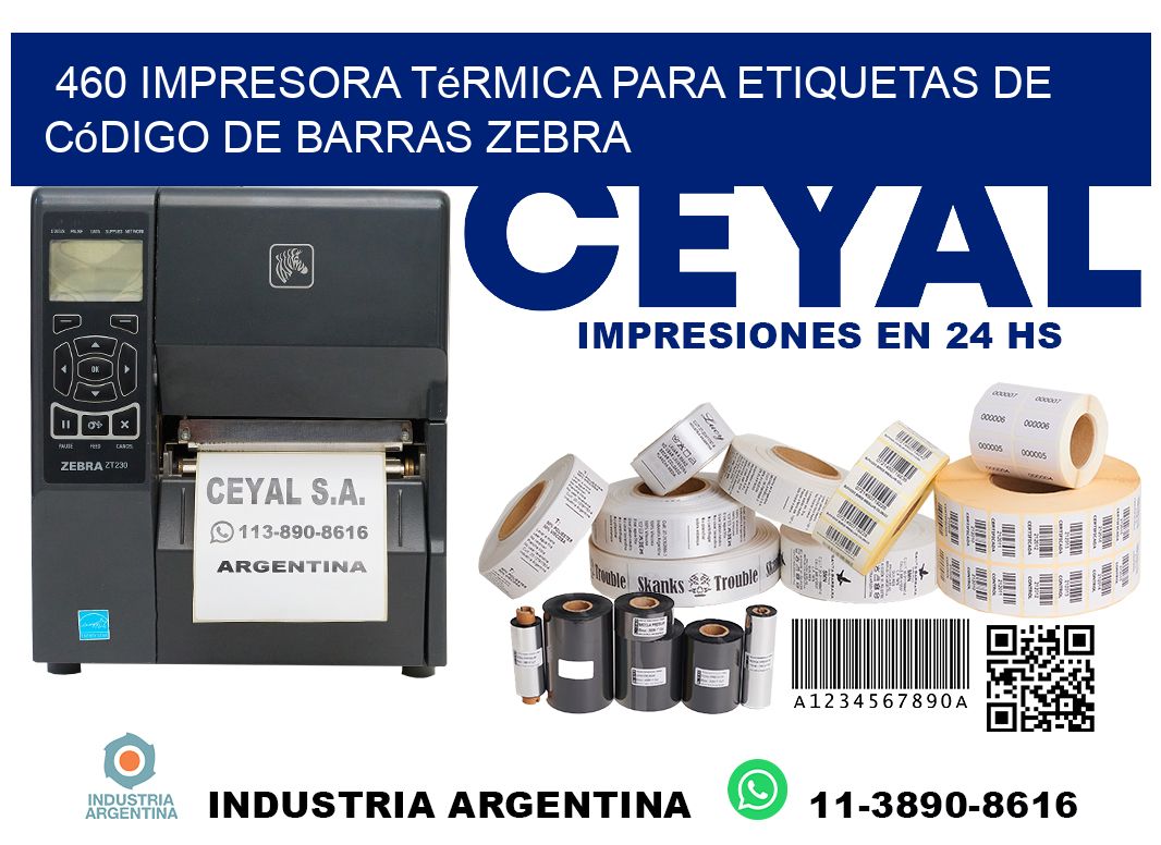 460 impresora térmica para etiquetas de código de barras Zebra