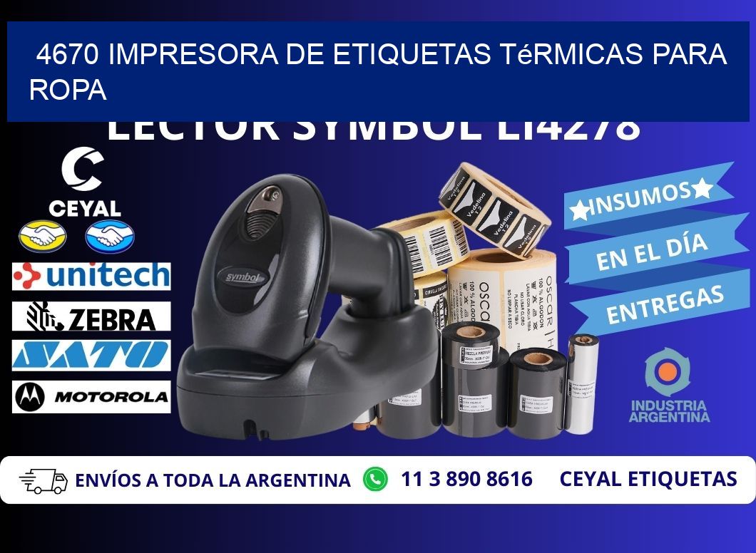 4670 impresora de etiquetas térmicas para ropa