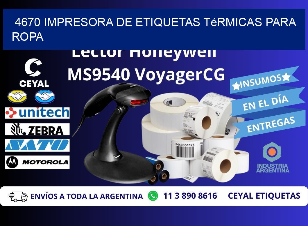 4670 impresora de etiquetas térmicas para ropa