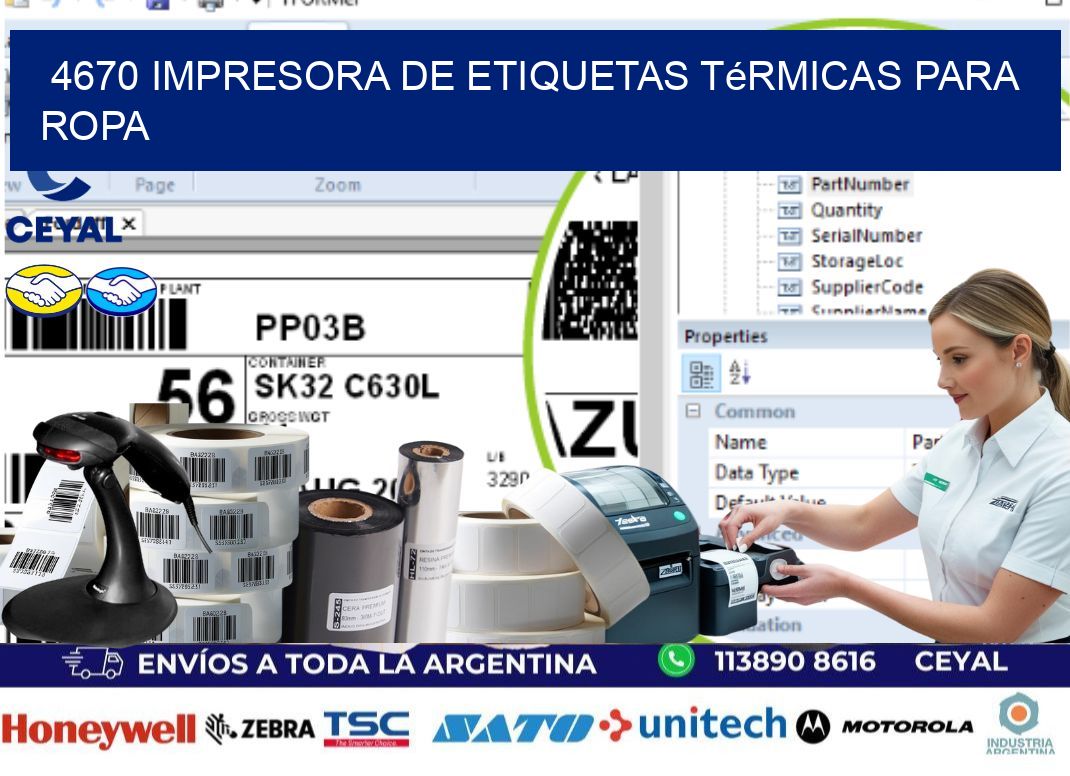 4670 impresora de etiquetas térmicas para ropa