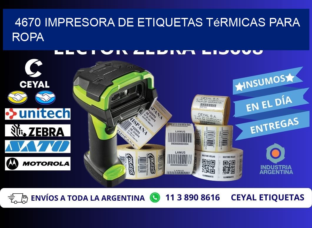 4670 impresora de etiquetas térmicas para ropa