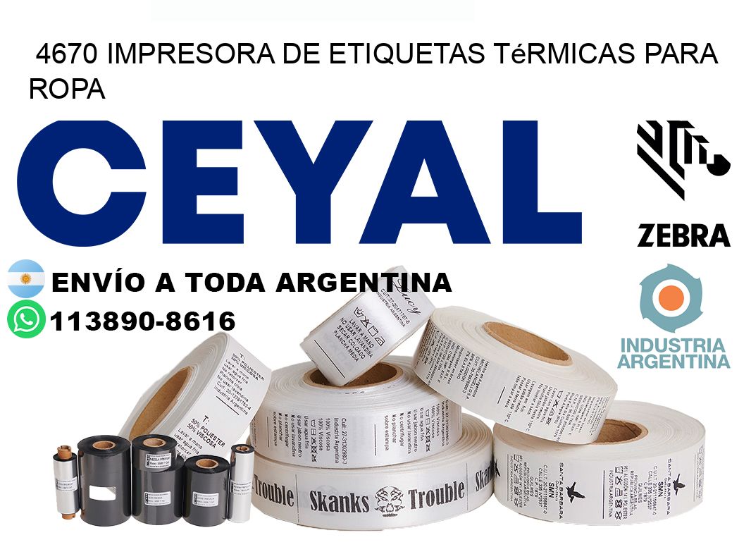 4670 impresora de etiquetas térmicas para ropa