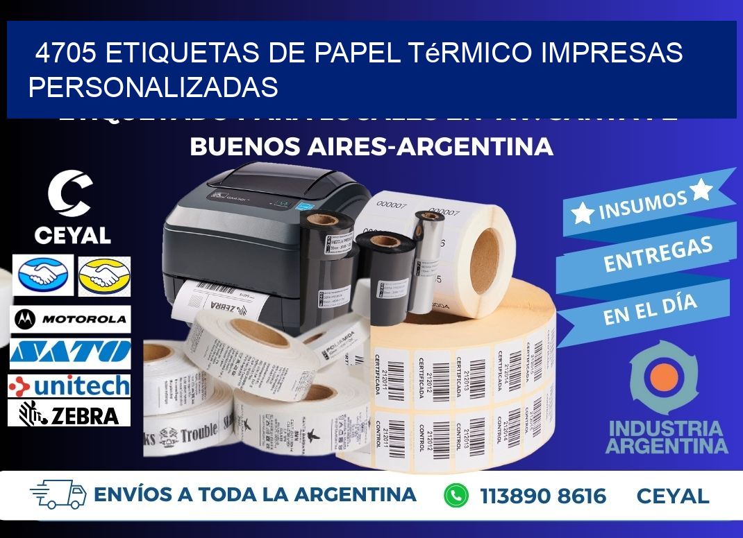 4705 Etiquetas de papel térmico impresas personalizadas
