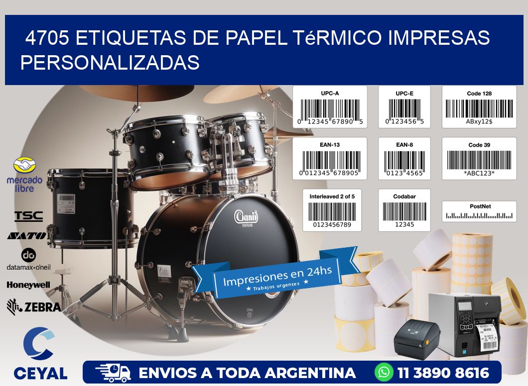4705 Etiquetas de papel térmico impresas personalizadas