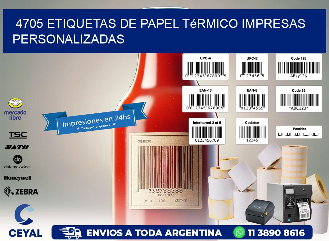 4705 Etiquetas de papel térmico impresas personalizadas