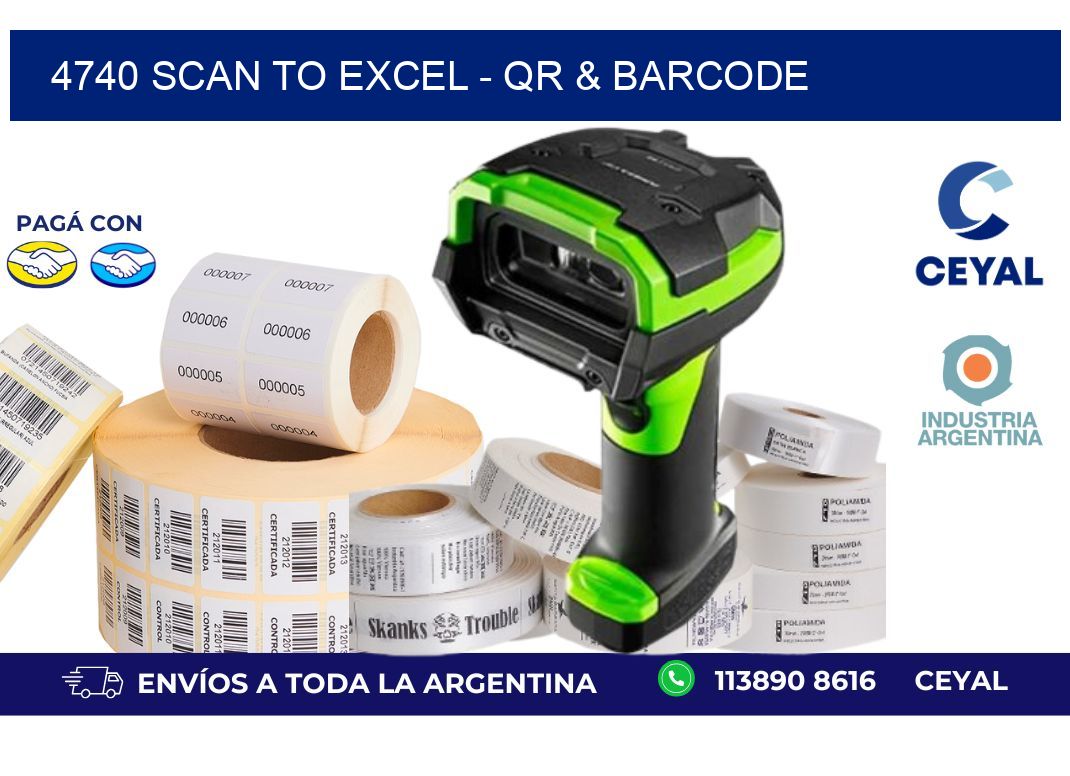 4740 Scan to Excel - QR & Barcode