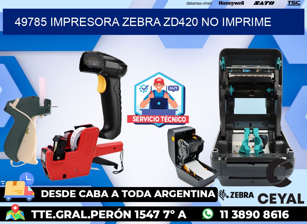 49785 Impresora Zebra ZD420 no imprime
